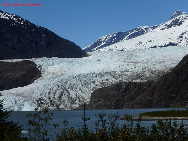 trail view of Mendenhall Glacier