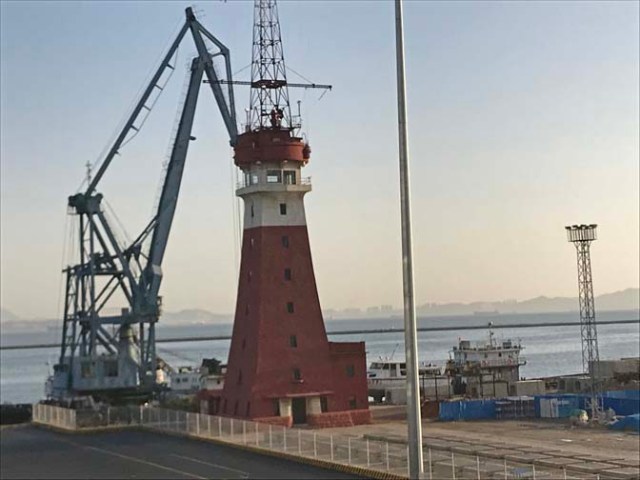 lighthouse in the port of Dalian